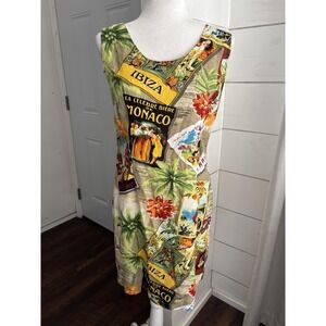 Jams World Dress Womens XS Multi Color Hawaiian Travel Tropical USA Made